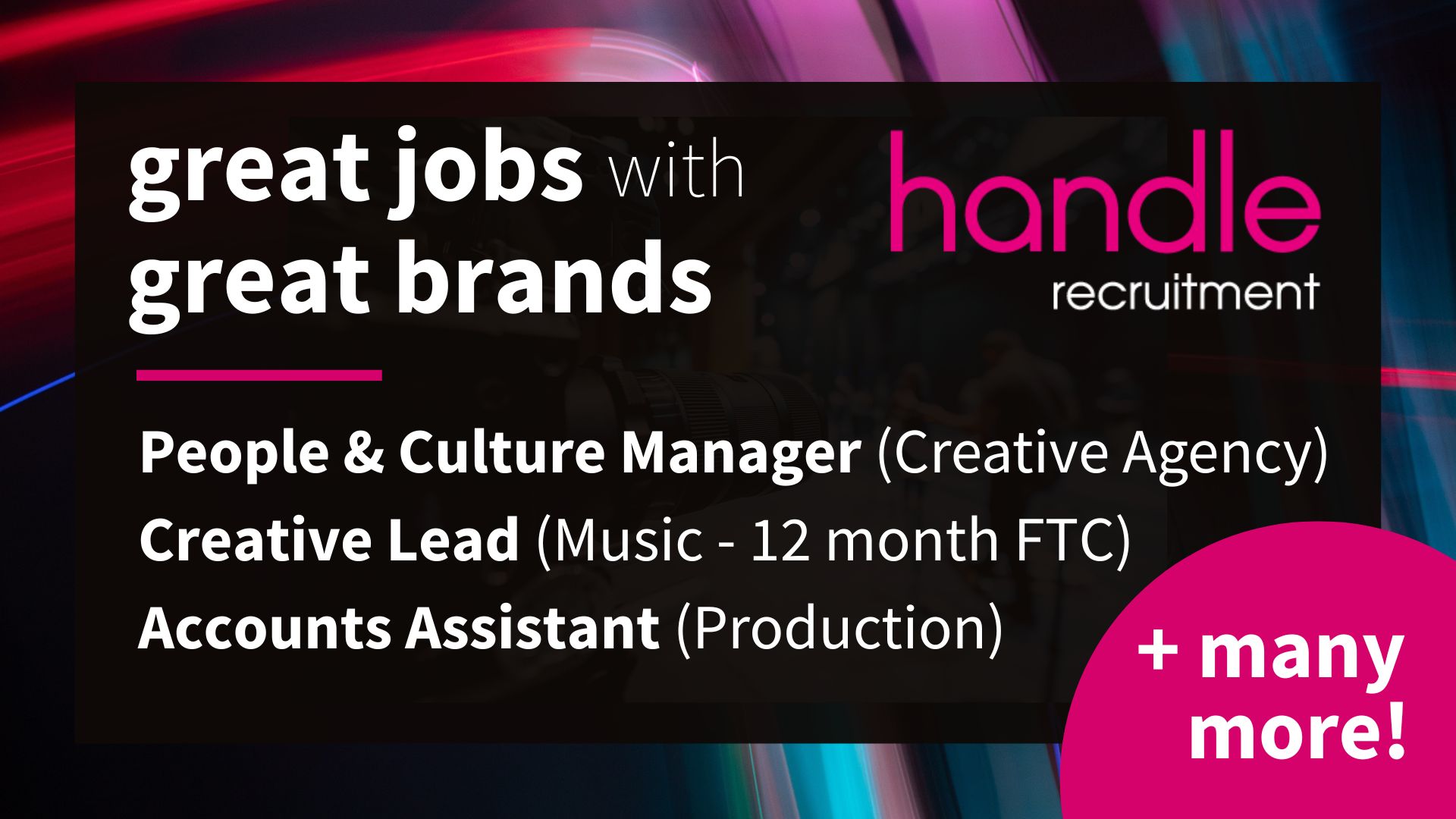 Our latest jobs in the creative industries - | Handle Recruitment